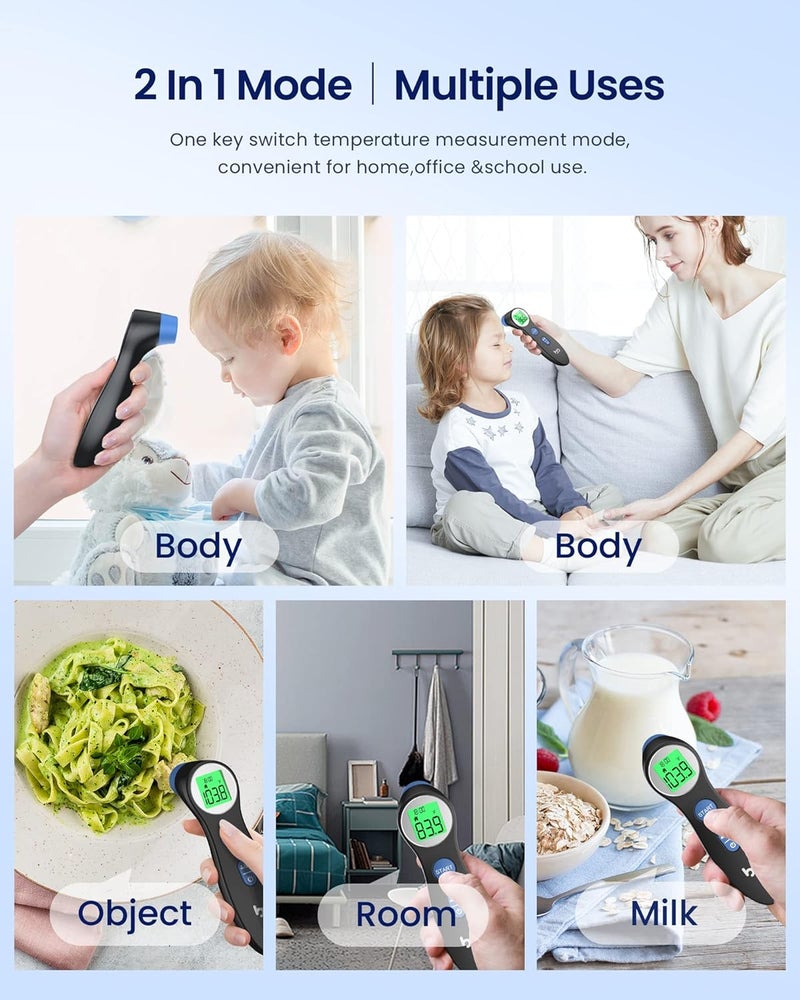 Femometer Forehead Thermometer for Adults and Kids, Digital Touchless Thermometer for Baby, Infants and Toddlers, 3 Color Fever Alarm,1s Fast Accurate Reading, Non Contact - Image 5